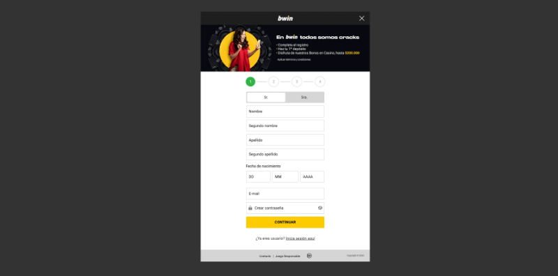 Bwin Colombia registro