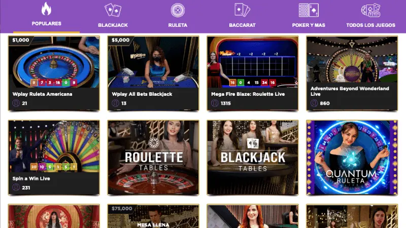 Wplay casino en vivo