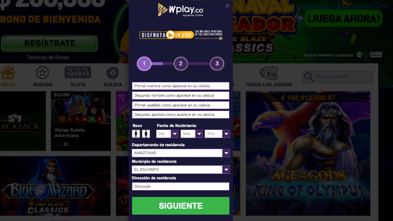 Wplay registro