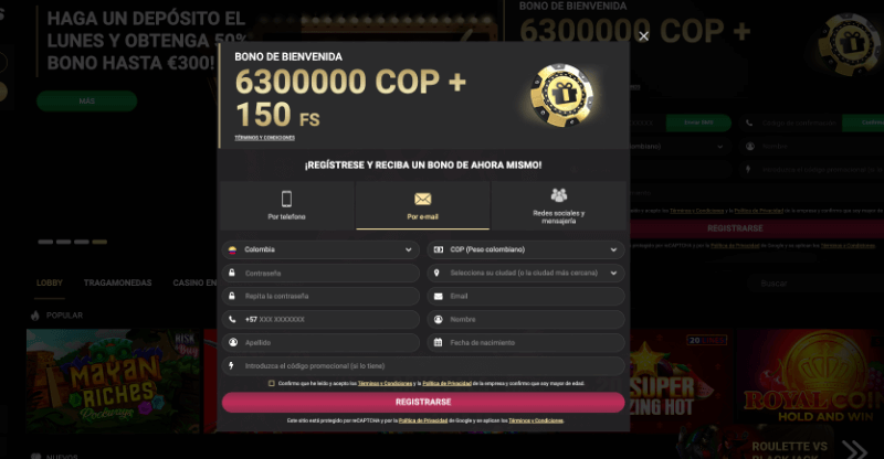 1xSlots registro