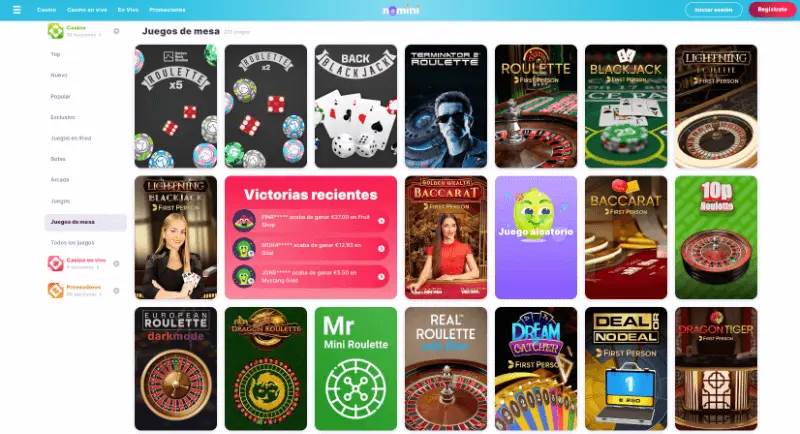 nomini casino: juegos de mesa