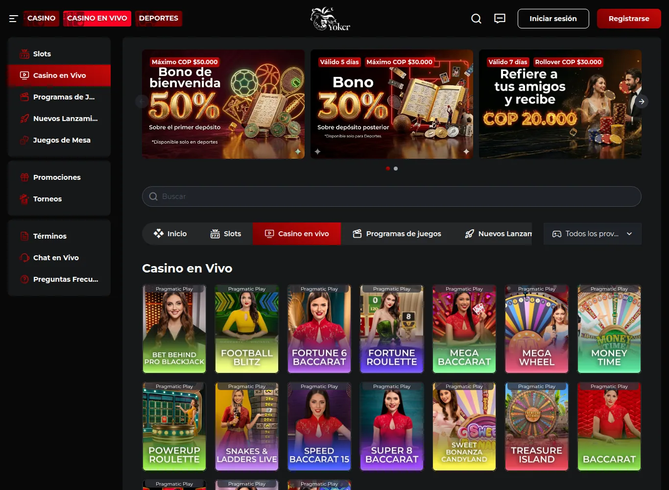Mr. Yoker casino en vivo
